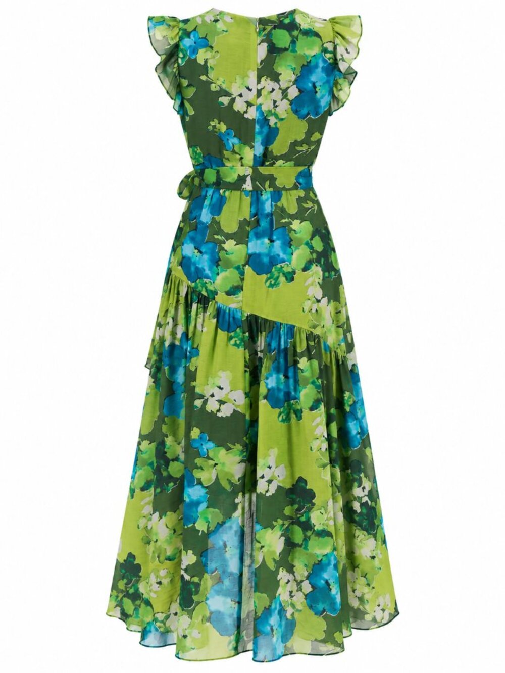 Anne Klein Floral Chiffon Wrap High Low Midi Dress Ivy Multi Size 4 NWT - Picture 6 of 6